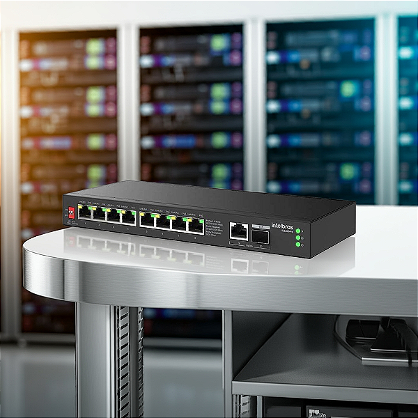 Switch Intelbras 10 Portas Gigabit 8 Poe Extender +1 Porta Sfp E 01 Lan Uplink S1110G-Pa - 4760120