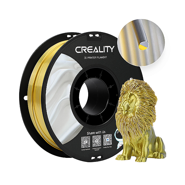 Filamento Creality CrSilk (Dourado E Prata) 1,75Mm 3301120012