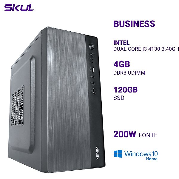 Computador B300 Dual Core I3 4130 3.40ghz Memória 4gb Ddr3 Ssd 120gb Fonte 200w   Windows 10 Home