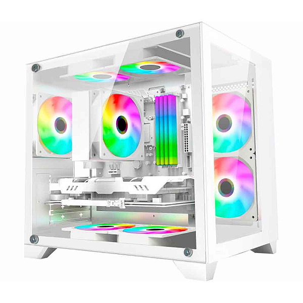 Gabinete Gamer K-Mex Spacez White Cg-W1Ad