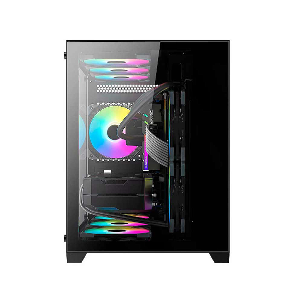 Gabinete Gamer Liketec Kirra Black Rgb Com Fan Micro Atx Preto 2033