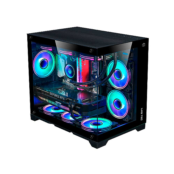 Gabinete Gamer Liketec Mad Rock Black Argb Com Fan Micro Atx Preto 2041