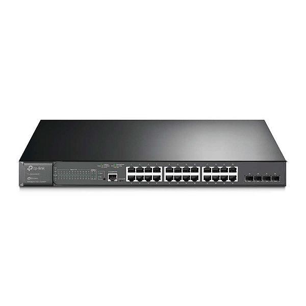 Switch Gerenciavel L2+ Tp-Link Com 24 Portas Gigabit Poe+ E 4 Slots Sfp