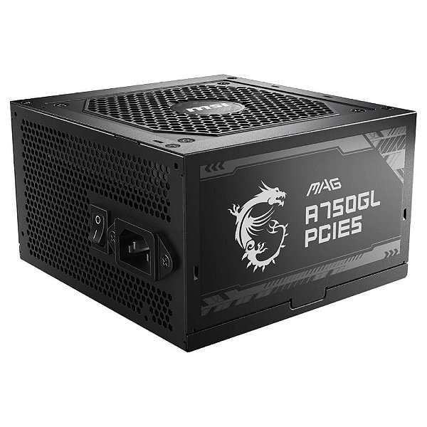 Fonte Msi Mag A750Gl Pcie5 750W 80 Plus Gold Pfc Ativo F. Modular