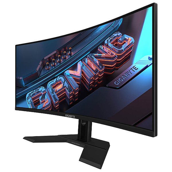 Monitor Gamer Gigabyte 34' Curvo Wqhd 1Ms 120Hz C/Ajuste E Inclinação 2Xhdmi Displayport Entrada P/Fone - Gs24Wqc