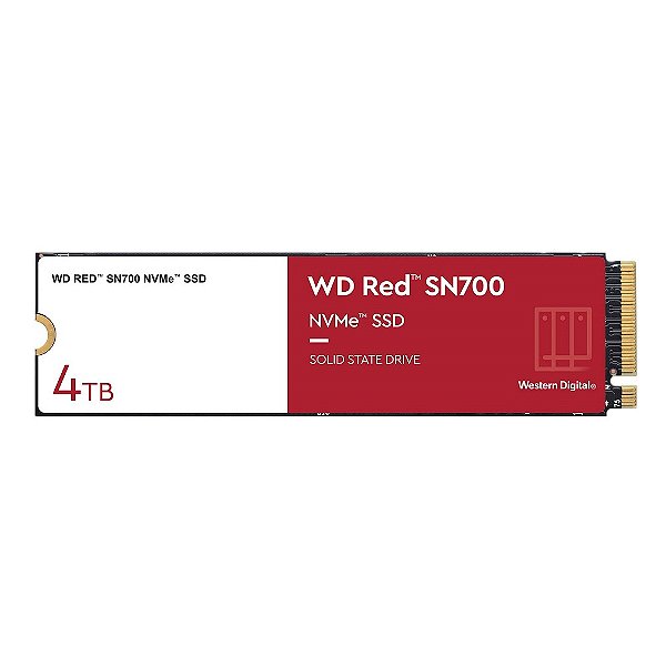 Ssd Wd Red Nas Sn700 - 4Tb, Nvme, M.2 2280, Leitura Até 3400Mb/S, Gravação Até 3100Mb/S