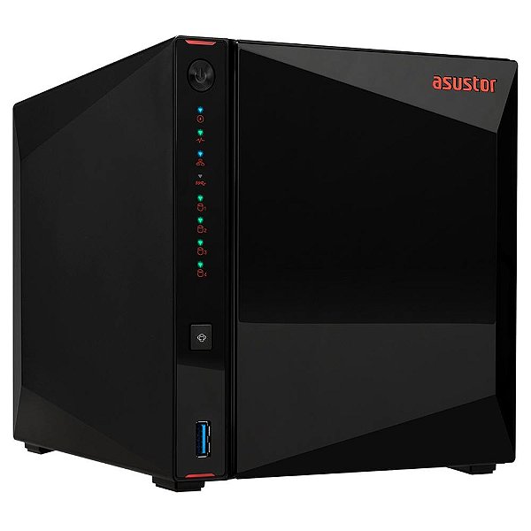 Storage Asustor 4-Baias As5304T - Intel Celeron J4105 1.5Ghz (Quad-Core), 4Gb Ddr4, 2 X  2.5Gbe, Torre
