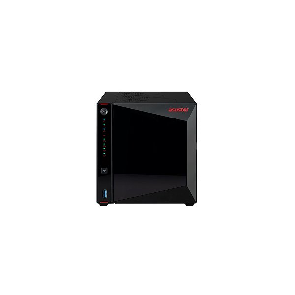 Storage Asustor 4-Baias As5404T - Celeron N5105 2.0Ghz (Quad-Core), 4Gb Ddr4, 4 X 2.5 Gigabit, 4 X M.2 Slots, Torre