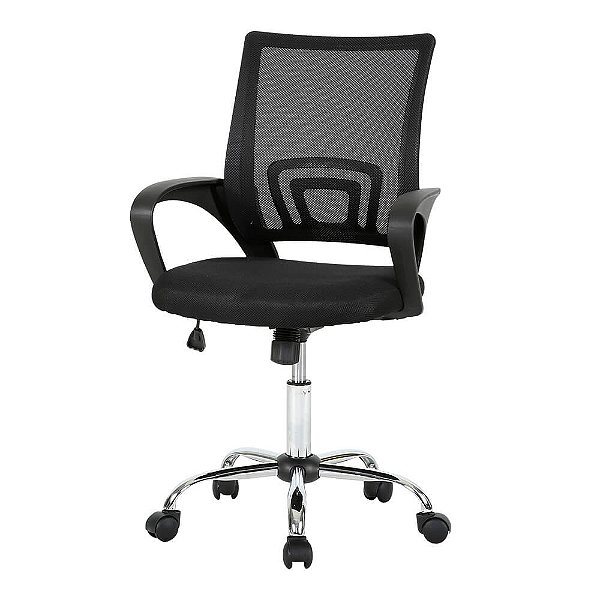Cadeira De Escritório Multilaser Executive Cromada Preta Ga197