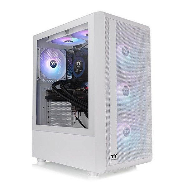 Gabinete Gamer Thermaltake S200Tg Argb Mid T. Tglass Snow C/ Fonte 650W