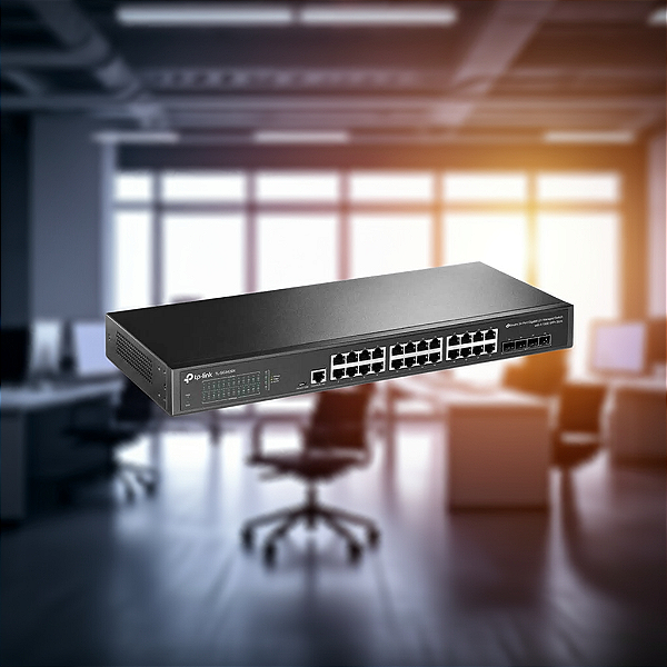 Switch 24P Tp-Link Tl-Sg3428X Gerenciavel Gigabit L2+ C/4 Slots Spf+