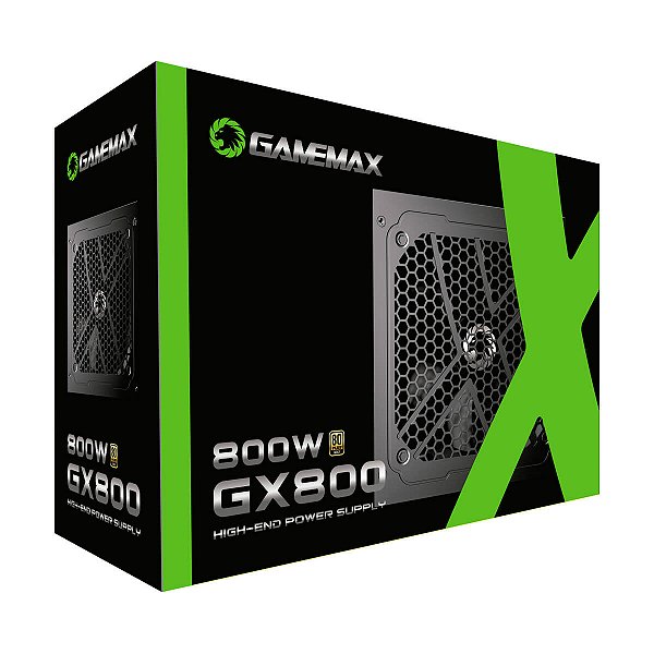 Fonte de Alimentação Gamemax GX800 - 800W, 80 Plus, Gold, PFC Ativo, C/Cabo