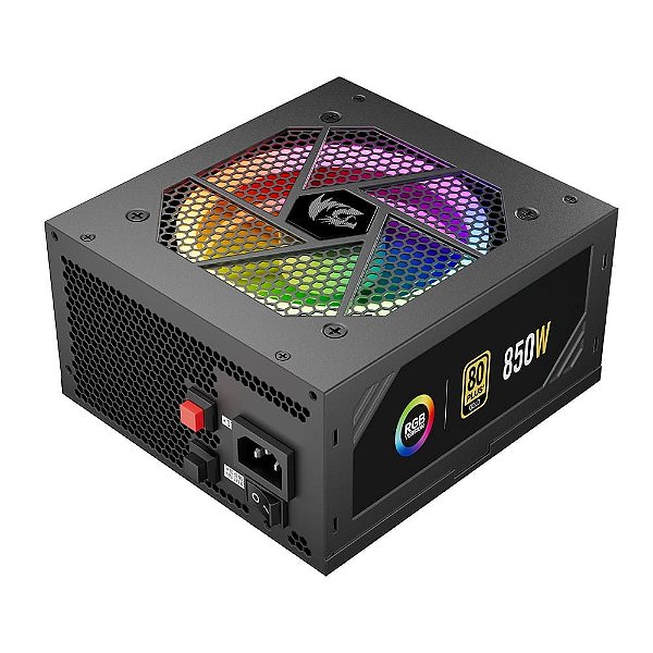 Fonte de Alimentação Redragon GC-PS007-1 - 850W, 80 Plus, Gold, PFC Ativo, Full Modular, RGB, S/Cabo