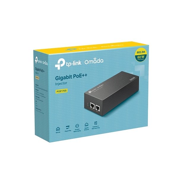 Injetor/Fonte POE++ TP-LINK TL-POE170S 60W Gigabit Para Access Point