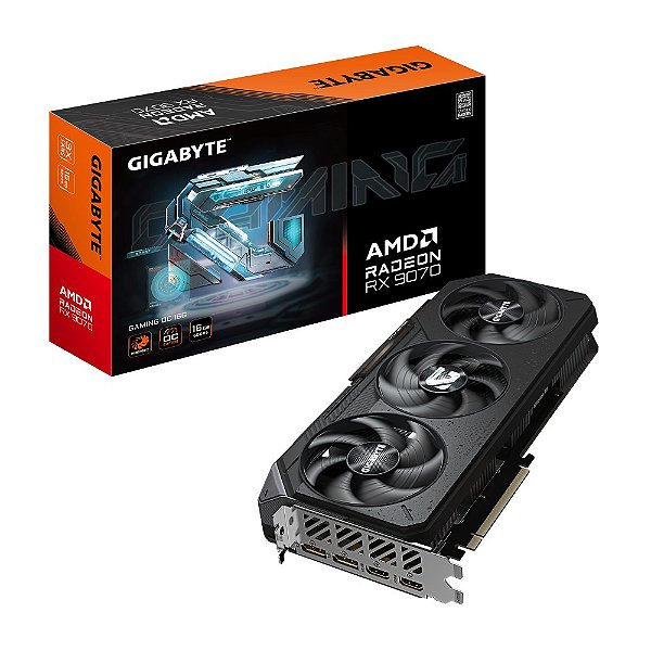 Placa de Vídeo Gigabyte RX 9070 Gaming OC, 16GB, GDDR6 - GV-R9070GAMING OC-16GD