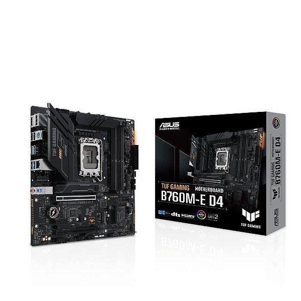 Placa Mãe Asus TUF GAMING B760M-E D4 (LGA 1700/4xDDR4/HDMI/DP/M.2/USB 3.2)