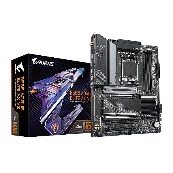 Placa Mãe Gigabyte B650 AORUS ELITE AX V2 WIFI (AM5/4xDDR5/HDMI/DisplayPort/USB 3.2/M.2)