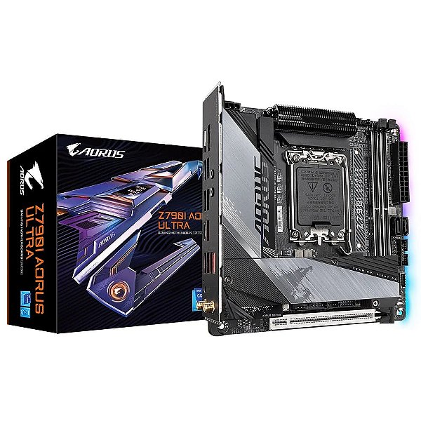 Placa Mãe Gigabyte Z790I AORUS ULTRA WIFI (LGA 1700/2xDDR5/HDMI/DP/M.2/USB 3.2/Mini-Itx)