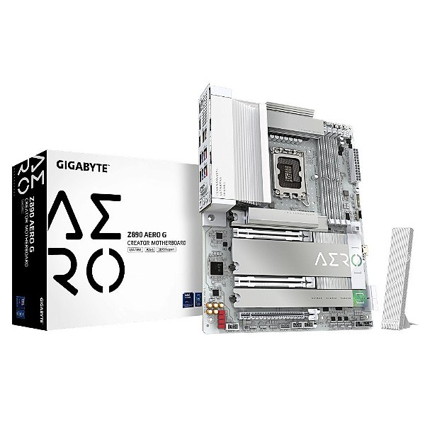 Placa Mãe Gigabyte Z890 AERO G WIFI 7 (LGA 1851/4xDDR5/Thunderbolt 4/USB4 TYPE-C/HDMI/M.2/2x2.5GbE