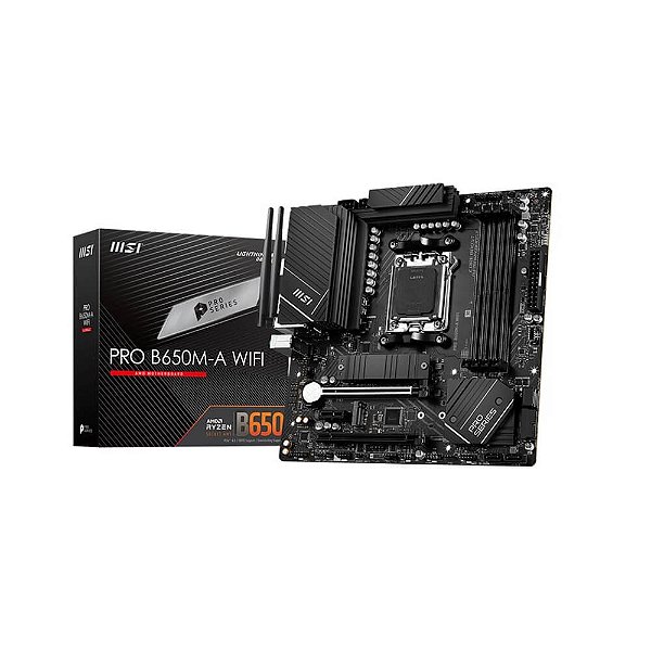 Placa Mãe MSI PRO B650M-A WIFI (AM5/4xDDR5/HDMI/DisplayPort/M.2/USB 3.2)