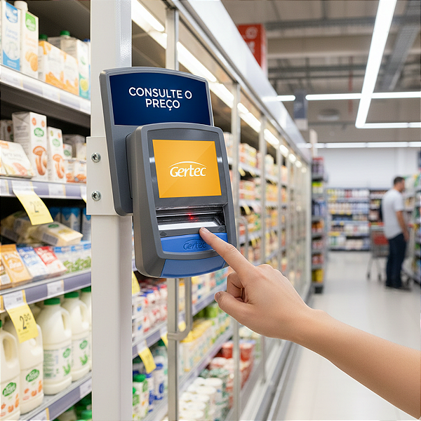 Terminal Consulta de Preço GERTEC G2-S Busca Preço Display Colorido Ethernet/Wi-fi C/Voz