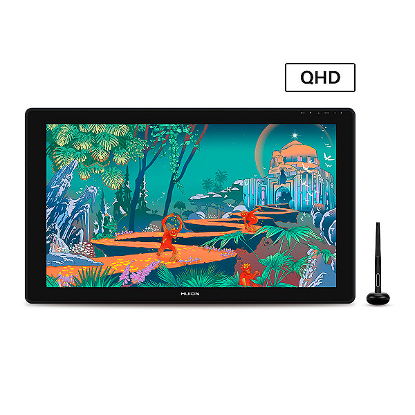 Mesa Digitalizadora Gs2402 Huion Kamvas Plus - Tamanho 24", Tela Qhd 2,5K (Cor Preto)