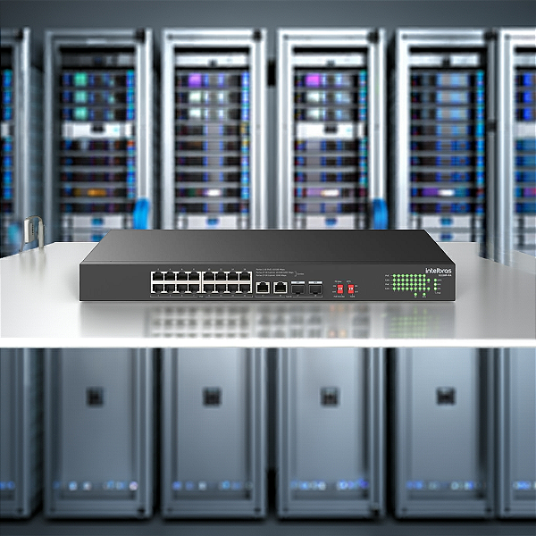 Switch Intelbras 16 Portas Fast Poe Mais 4 Portas Gigabit Sendo 2 Portas Combo Sfp S1118F-Pa-4760128