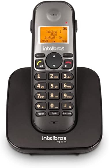 Telefone Intelbras Id Ts 5122 4125122 Sem Fio Digital Preto Com Ramal Adicional