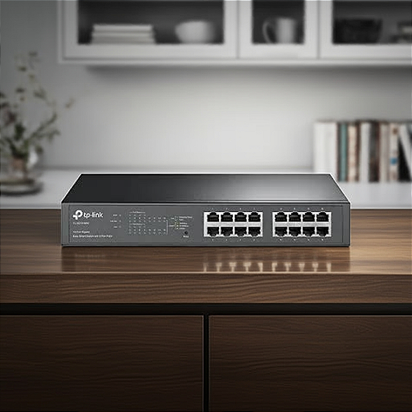 Switch 16 Portas Tp-Link Tl-Sg1016Pe Easy Smart Gigabit C/8 Portas Poe+ (Ver. 5.20)