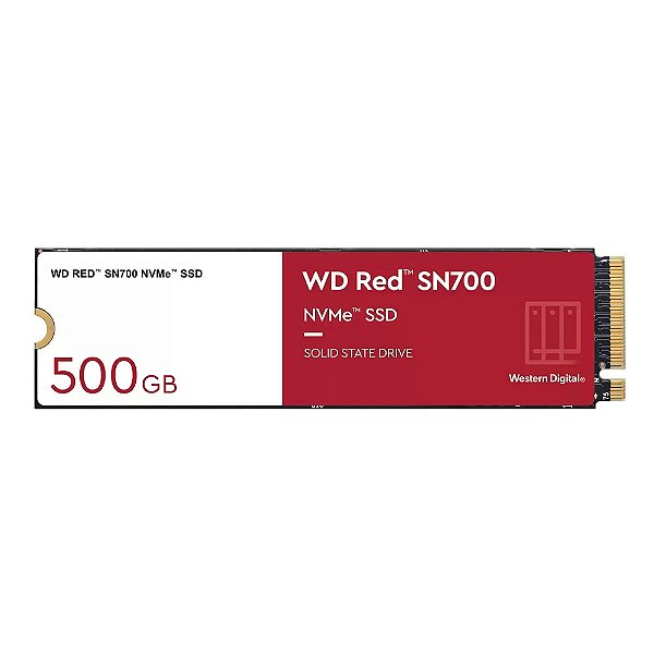 Ssd Wd Red Nas Sn700 - 500Gb, Nvme, M.2 2280, Leitura Até 3430Mb/S, Gravação Até 2600Mb/S