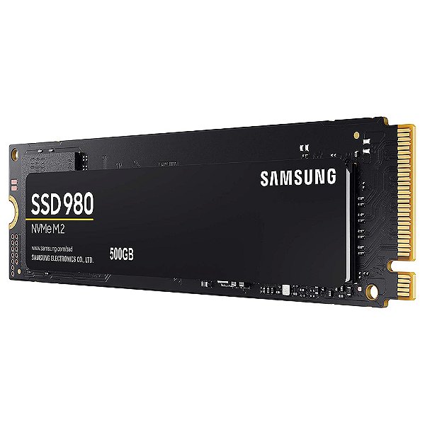 Ssd Samsung 980 Nvme 500Gb Nvme M.2 2280 (Leitura Até 3100Mb/S E Gravação Até 2600Mb/S)