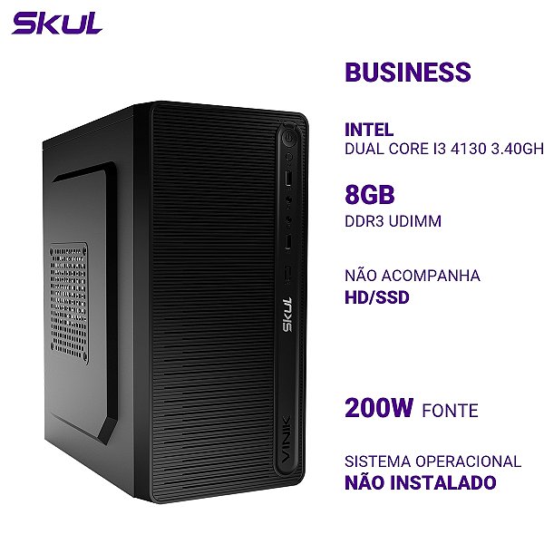 PC B300 Dual Core I3 4130 3.40ghz 8gb Ddr3 Sem Hd/ssd Fonte 200w