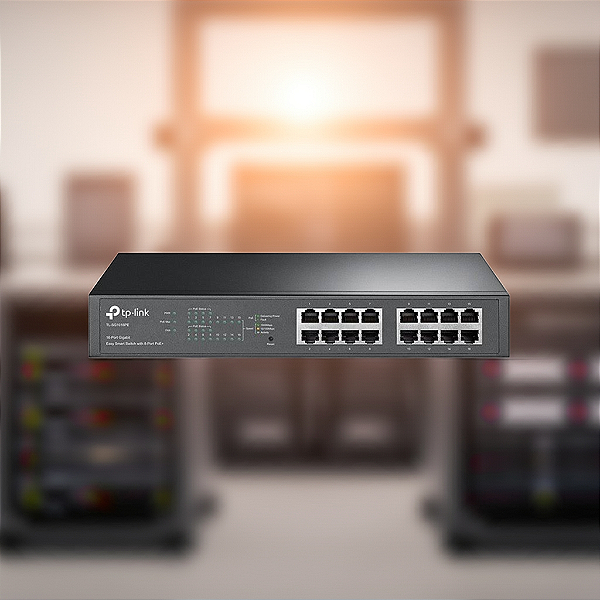 Switch 16 Portas Gigabit Easy Smart 10/100/1000 C/8 Poe Tl-sg1016pe Smb