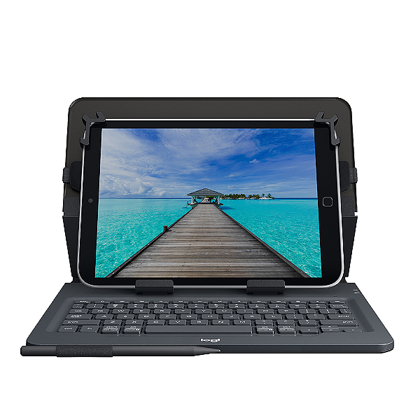 Capa Com Teclado Logitech Universal Folio P/ Ipad/Android 9" E 10" Preto - 920-008334