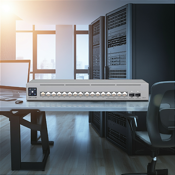 Switch 16 Portas Ubiquiti L3 4P 2.5 Gigabit + 02 Sfp+ De 10Gb Usw-Pro-Max-16-Poe