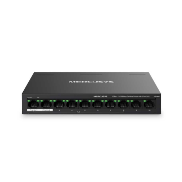 Switch 10 Portas Mercusys Ms110P 10/100Mbps Com 8 Portas Poe+