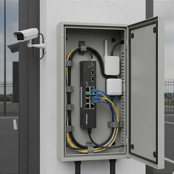 Switch 10 Portas Hikvision Ds-3T0510Hp-E/Hs L2 Gigabit 8P Watchdog