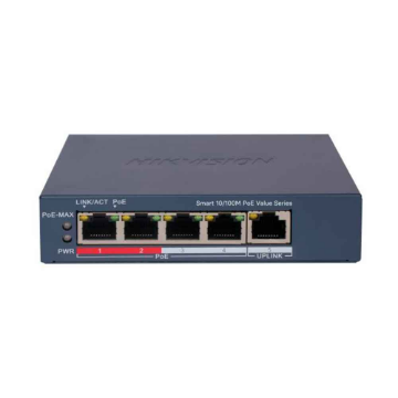 Switch 5 Portas Hikvision Ds-3E1105P-Ei/M L2 Smart 4 Fast Watchdog