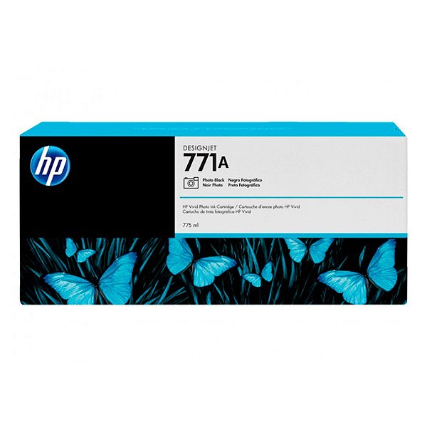 Cartucho de Tinta HP 771A Preto Foto PLUK 775 ml B6Y21A
