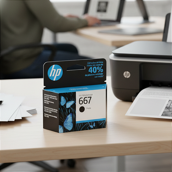 Cartucho Tinta HP 667 Preto - 3YM79AB