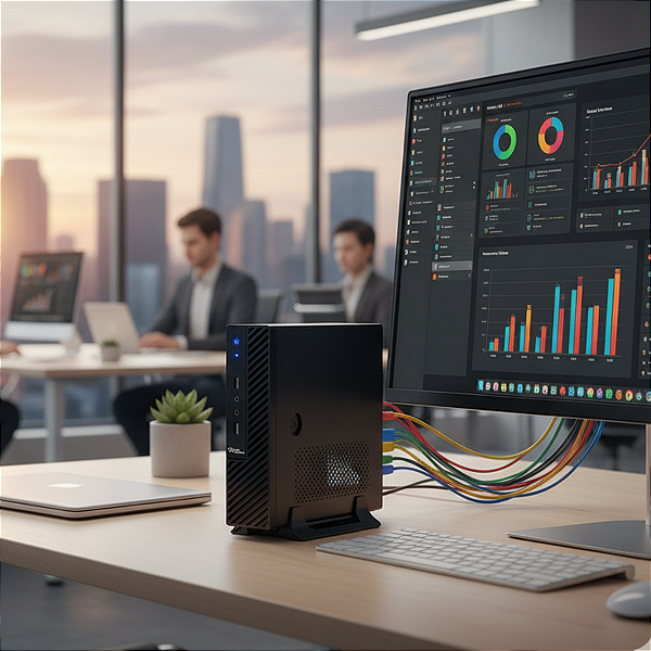 Desktop Postech Mirage 9 Intel Celeron Quad-Core N4120 8GB 256GB SSD Windows 10 IOT Enterprise - POS292-8327W