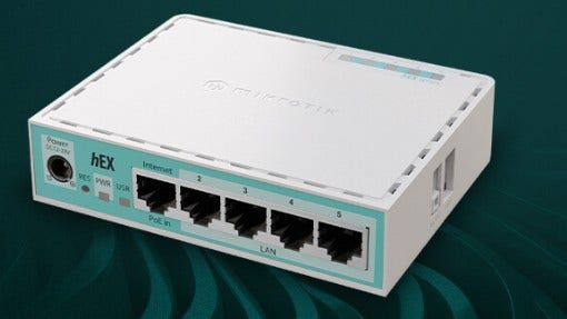 Roteador Mikrotik hEX Lite Fast 5P RB750Gr2