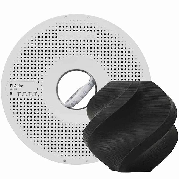 Filamento Bambu Lab PLA Lite Preto C/ Carretel Reutilizavel 1,75mm A18K01751000SPL