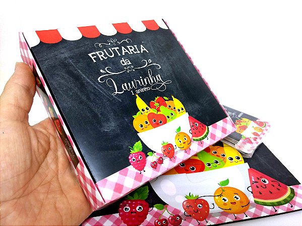Quebra-cabeça 4 peças MDF com caixinha de papel - feirinha