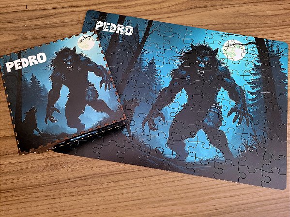 Quebra-cabeça 100 peças MDF personalizado com caixinha de MDF