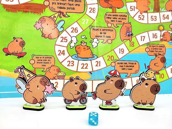 Jogo de tabuleiro personalizado - qualquer tema - capivaras