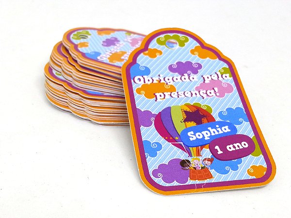 Tag de agradecimento trabalhada - qualquer tema - personalizado