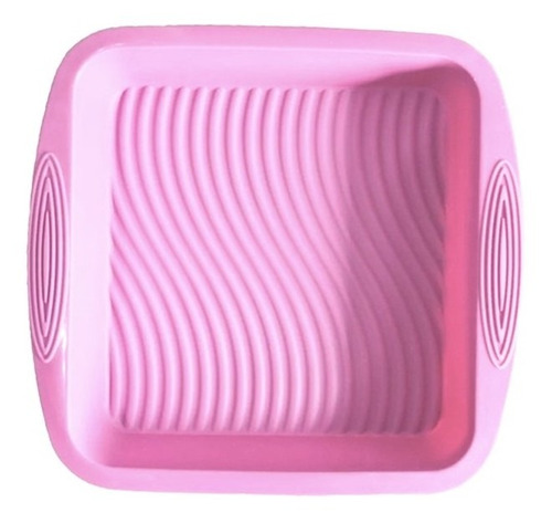 Forma De Silicone Quadrada Rosa 22 x 22 x 5 Cm