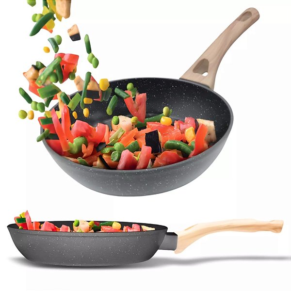 Frigideira Indução Antiaderente Fundo Triplo Cinza 24 Cm 1,7L D1451