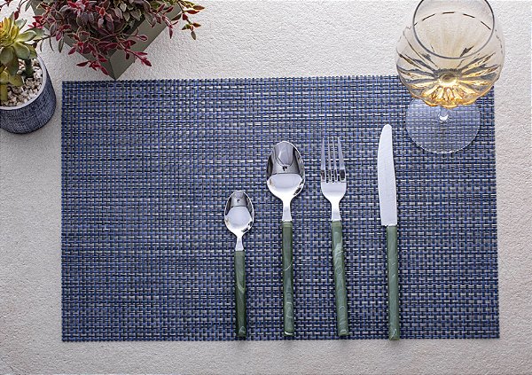 Jogo Americano Dia A Dia Pvc 45X30Cm D0215 Azul